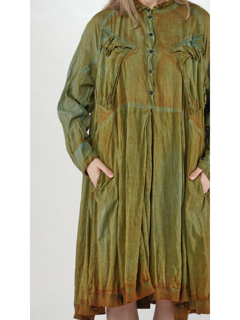 Bois rond DIP - Robe évasée en voile bicolore avec boutons - 2252580904