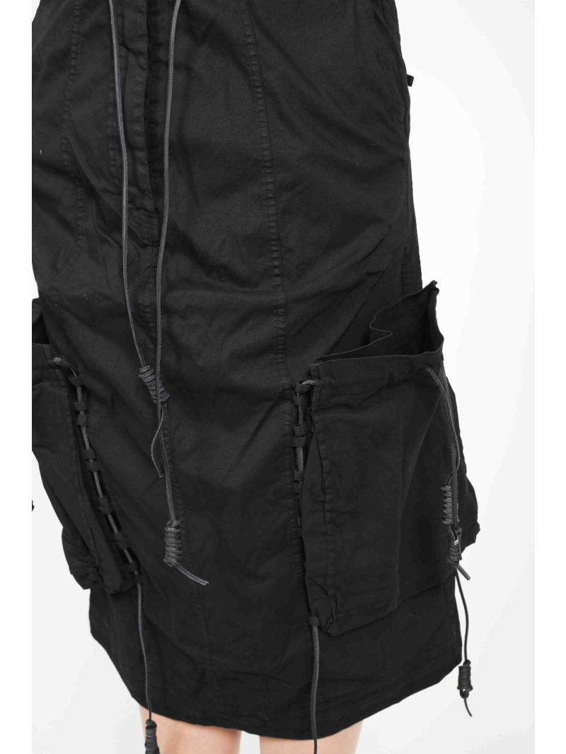 Bois rond DIP - jupe en forme de banane avec bande de cuir et détails surpiqués - 2252600312