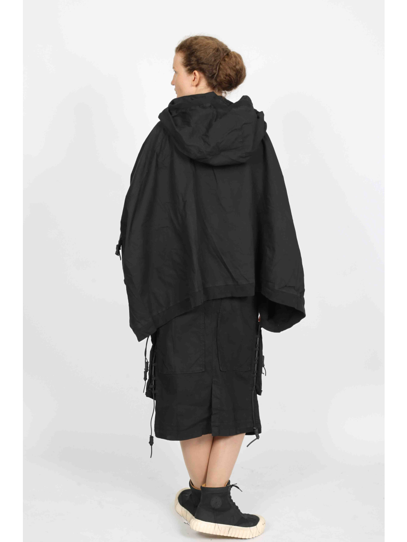 Rundholz DIP - Veste oversize en coton avec laçage en cuir et capuche - 2252601104