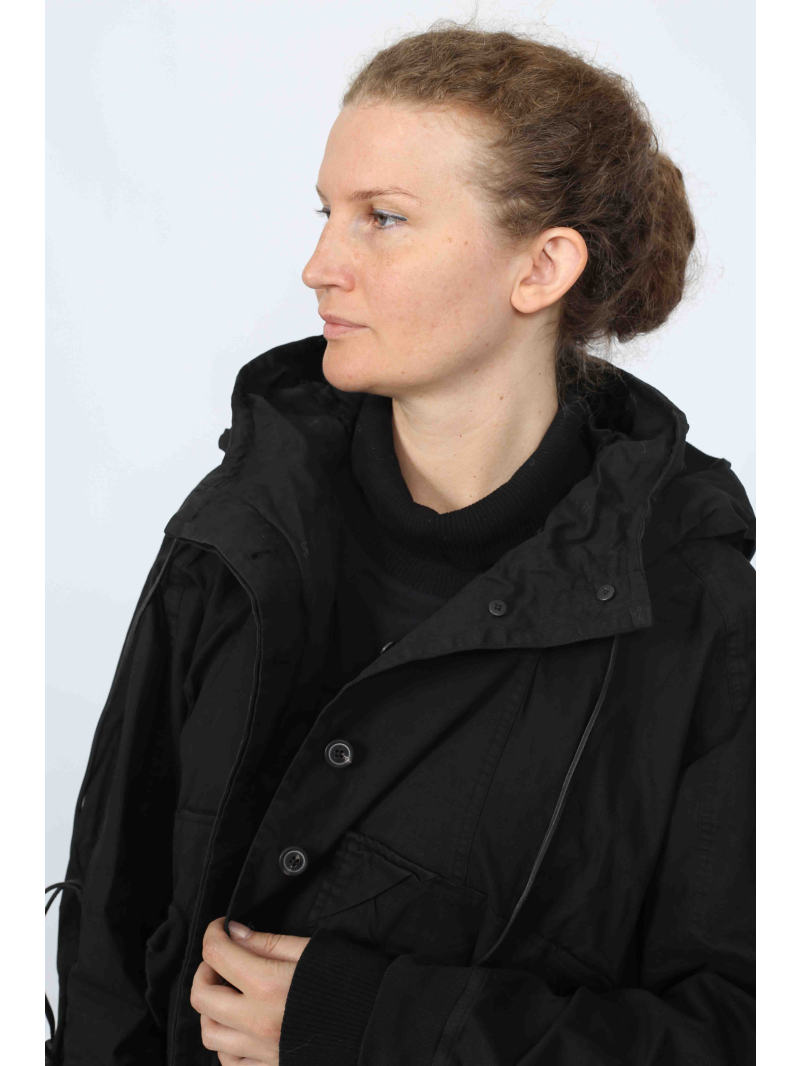 Rundholz DIP - Veste oversize en coton avec laçage en cuir et capuche - 2252601104