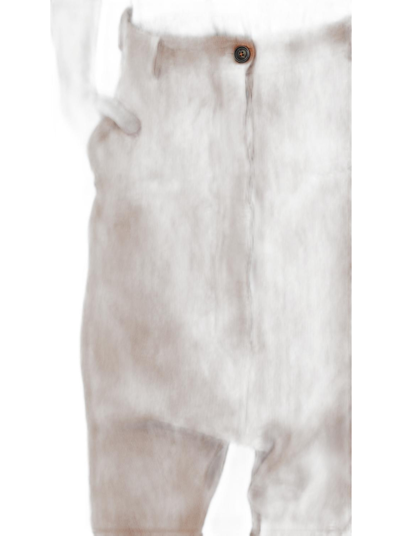 Rundholz DIP - Gerade Leinen Woll Hose mit Aufschlag mit Allover Print - 2252630101