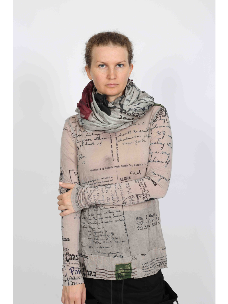 Rundholz DIP -  Rechteckschal aus Modal und Wolle mit Druck - 2252801402