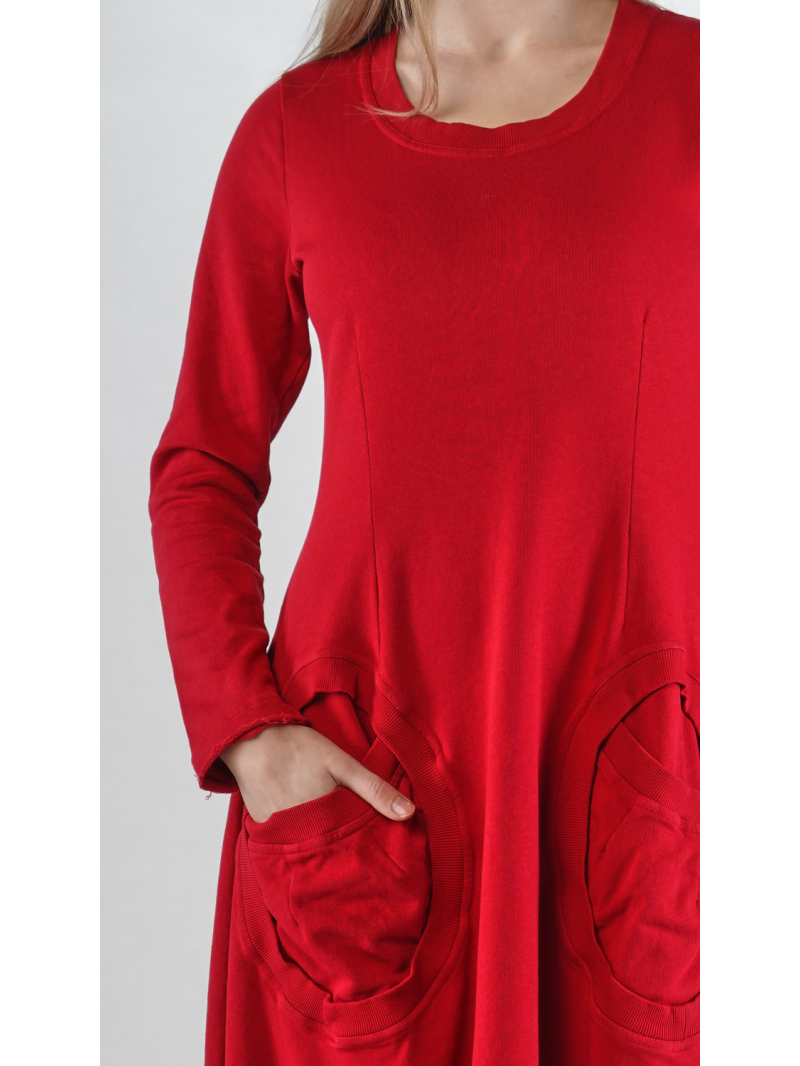 Rundholz Black Label - Ballonförmiges Baumwollkleid mit Offener Schnittkante - 2253250907