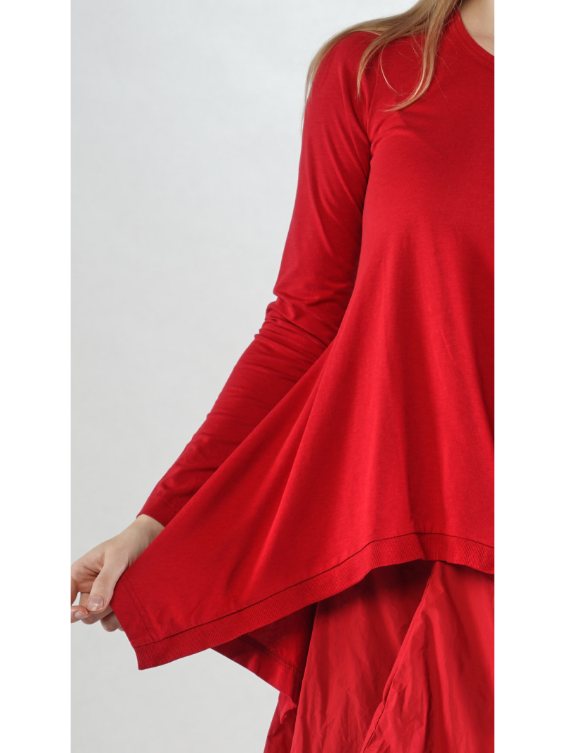 Rundholz Black Label - Asymmetrisches Longsleeve-T-Shirt aus Lyocell und Baumwolle - 2253260501