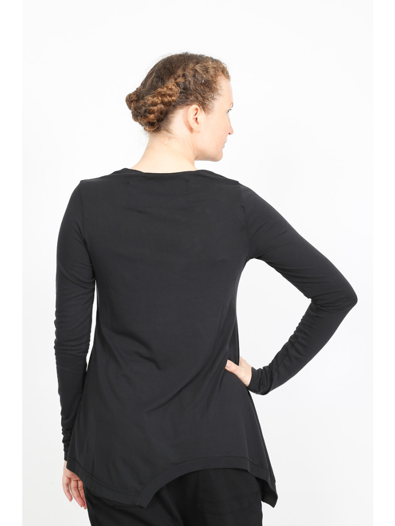Rundholz Black Label - Asymmetrisches Longsleeve-T-Shirt aus Lyocell und Baumwolle - 2253260501