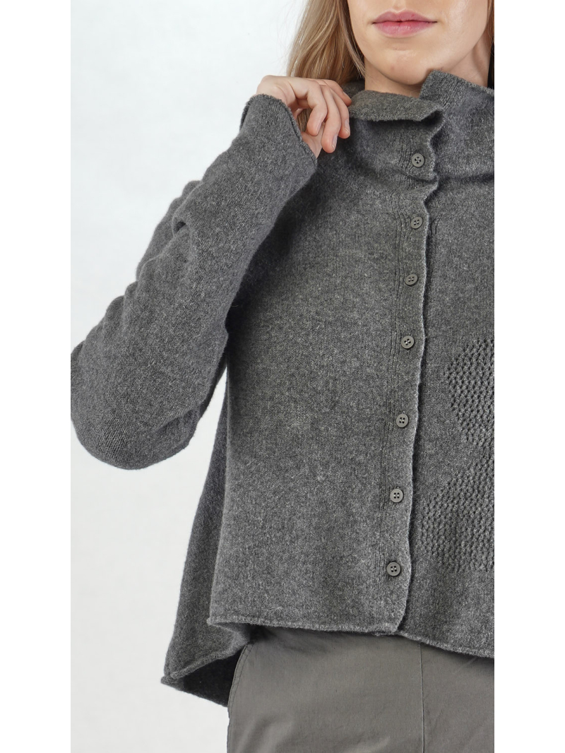 Rundholz Black Label - Strickjacke mit Jacquard-Muster und Rollkragen - 2253277103