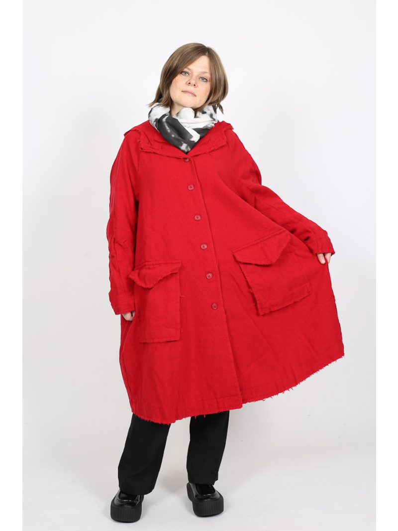 Rundholz Black Label - Oversize Fransenmantel mit Kapuze von Black Label - 2253281203