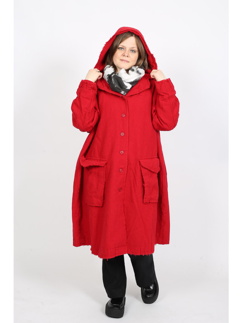 Rundholz Black Label - Oversize Fransenmantel mit Kapuze von Black Label - 2253281203