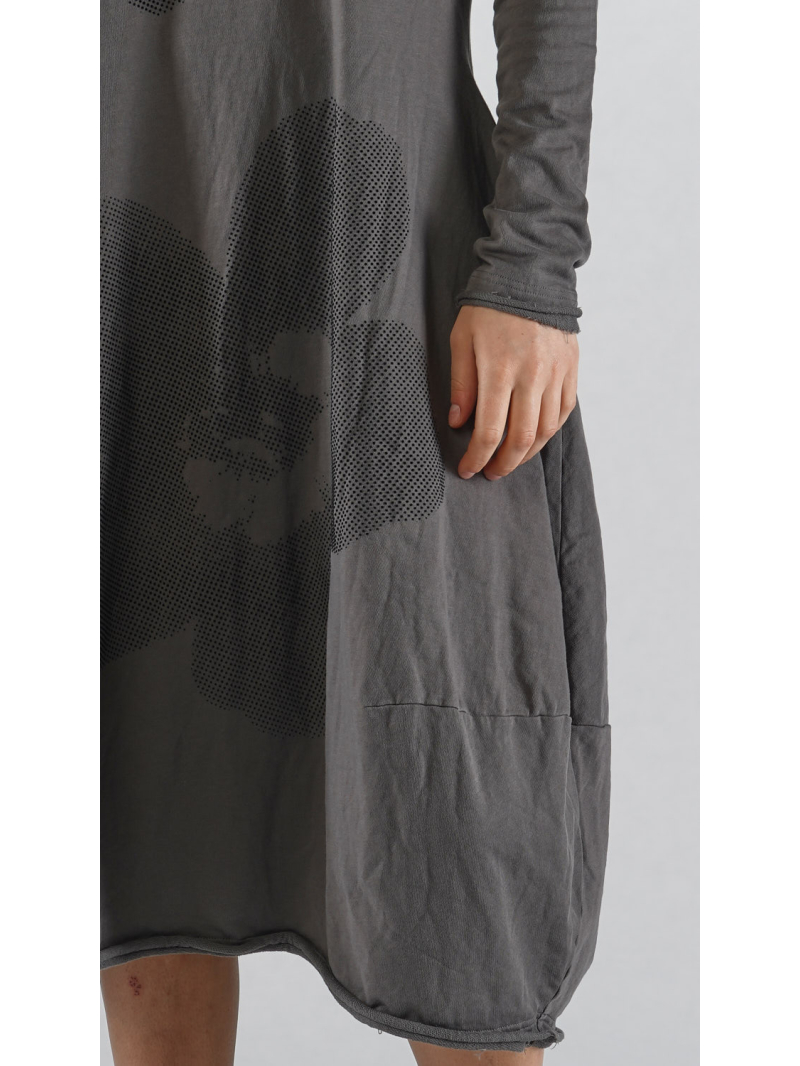 Rundholz Black Label - Schmales French Terry Kleid mit 3d Druck - 2253290917