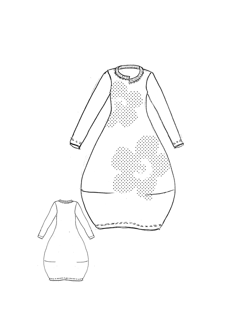 Rundholz Black Label - Schmales French Terry Kleid mit 3d Druck - 2253290917