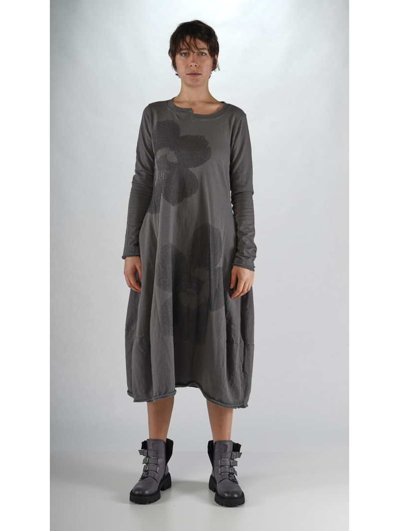 Rundholz Black Label - Schmales French Terry Kleid mit 3d Druck - 2253290917