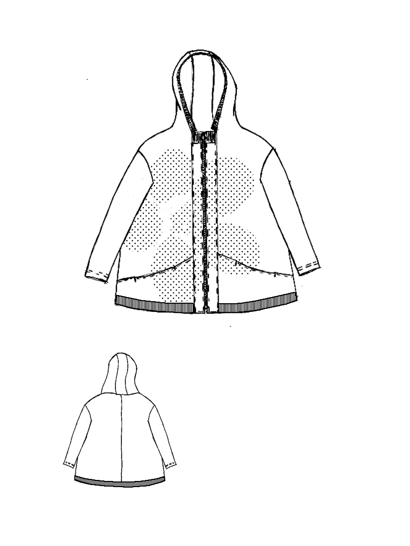 Rundholz Black Label - Weite French Terry Jacke mit 3d Druck - 2253291111