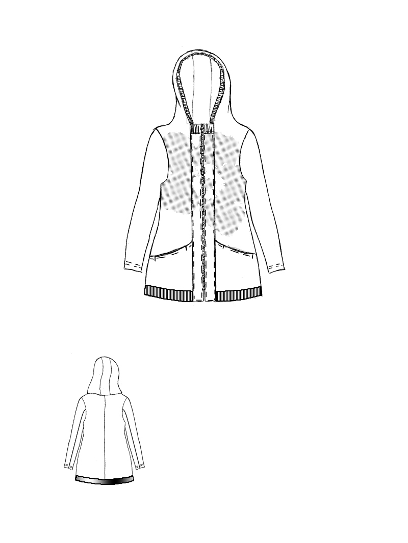 Rundholz Black Label - Ausgestellte French Terry Jacke mit 3d Druck - 2253291115