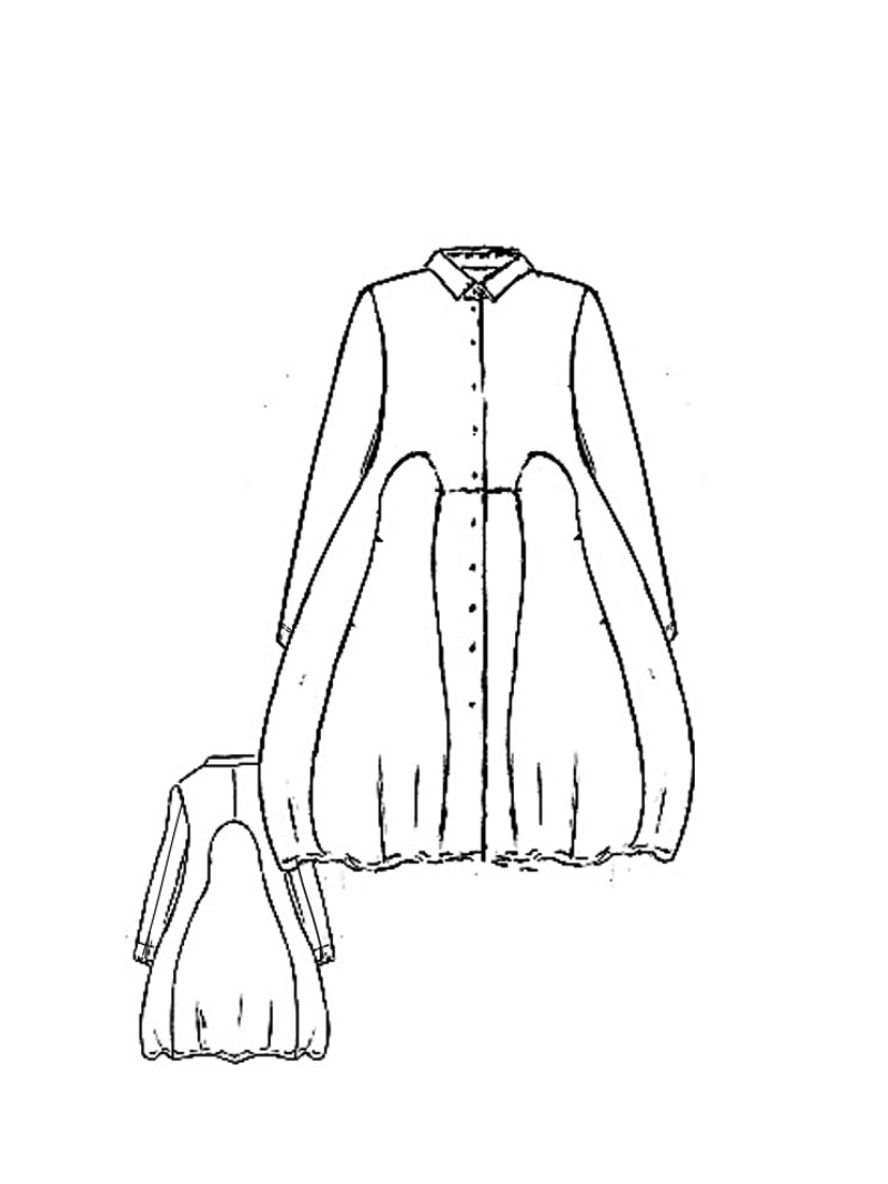 Rundholz Black Label - Memory Crash Kleid mit Knopfleiste - 2253300906