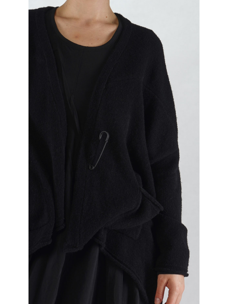 Rundholz Black Label - Strickjacke mit asymmetrischem Saum und Schalkragen - 2253317104