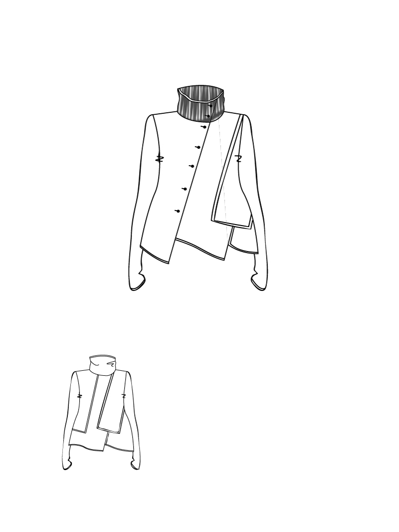 Rundholz Black Label - Asymmetrische Woll Strickjacke - 2253327104