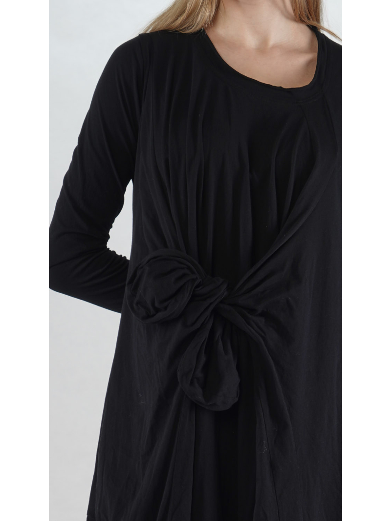 Rundholz Black Label - Gerades weites Jersey Kleid mit Schleife zum Binden - 2253330905