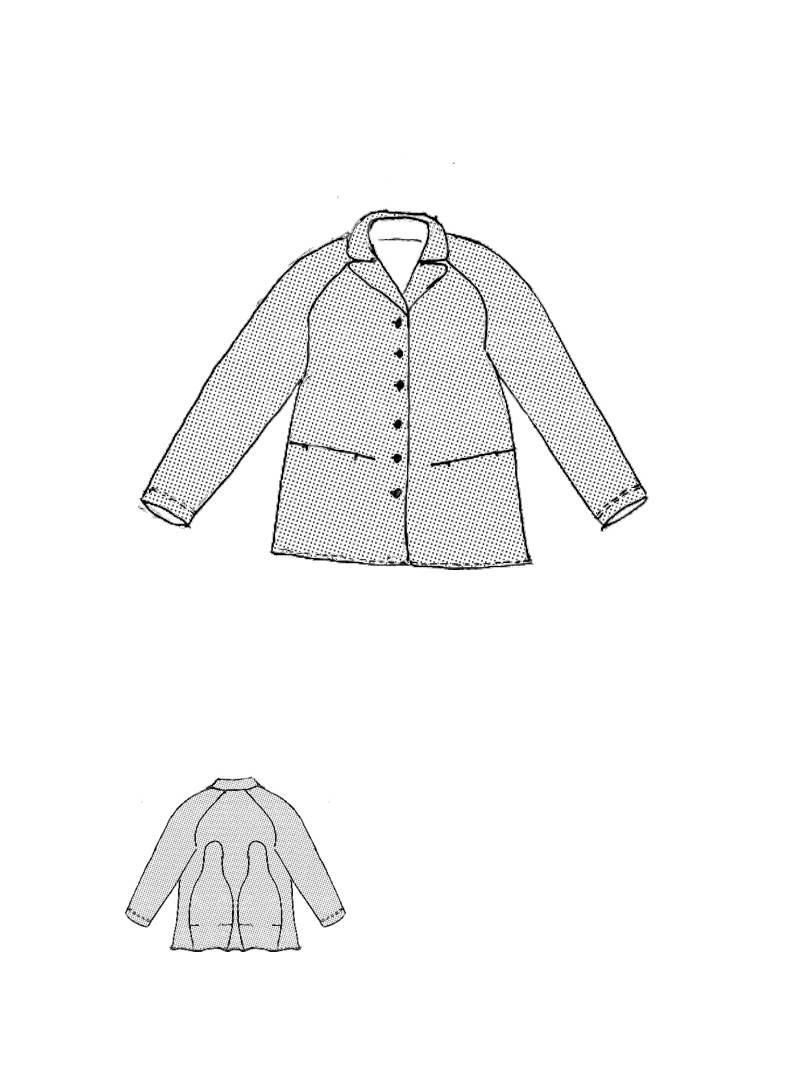 Rundholz Black Label - schwarze Jacke mit Flockdruck und Reverskragen - 2253391113