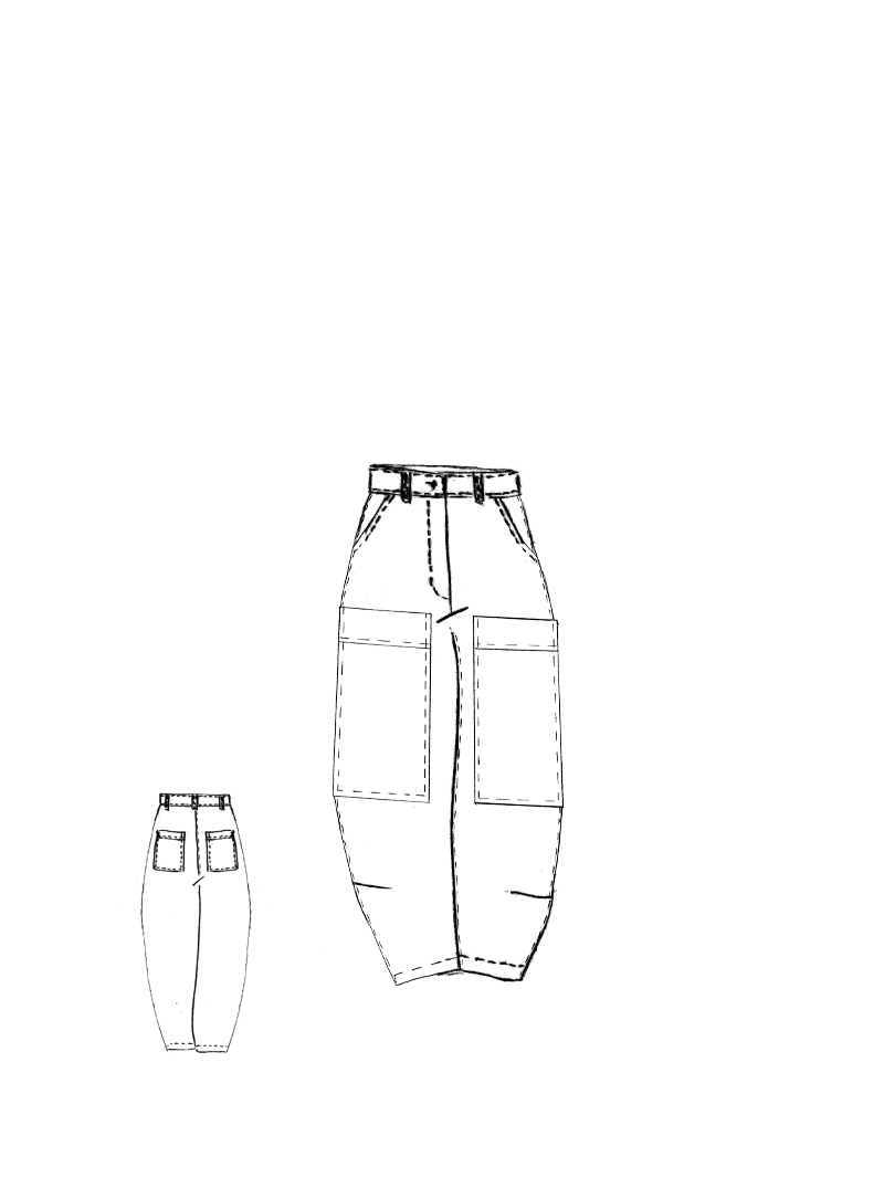 Rundholz Black Label - Ballonförmige Velour Hose - 2253420101