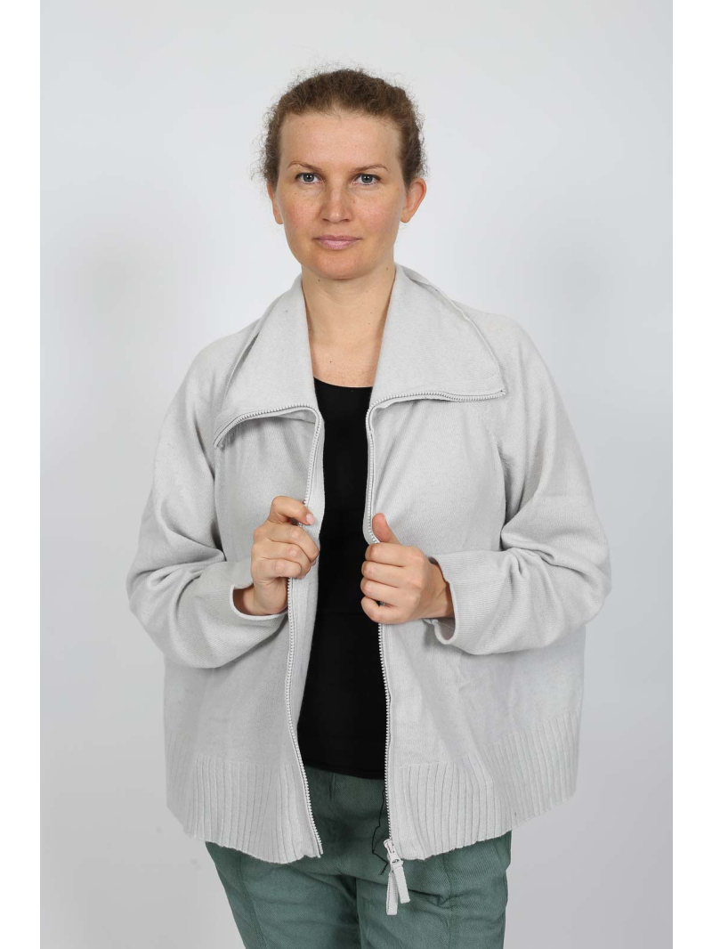 Rundholz Black Label - Oversize Strickjacke mit Reißverschluss und Rollkragen - 2253457109