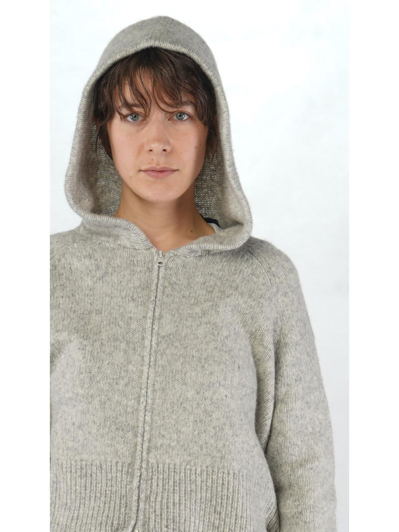 Rundholz Black Label - Ausgestellte Woll mix Strickjacke mit Kapuze - 2253487103