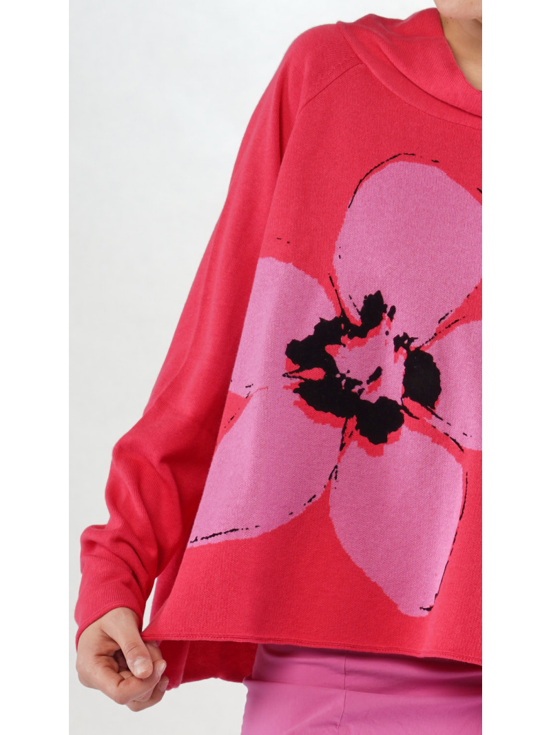 Rundholz Black Label - Kurzer Strick Pullover mit Jaquard blume - 2253590701