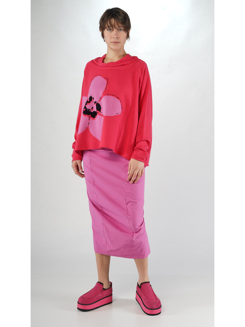 Rundholz Black Label - Kurzer Strick Pullover mit Jaquard blume - 2253590701