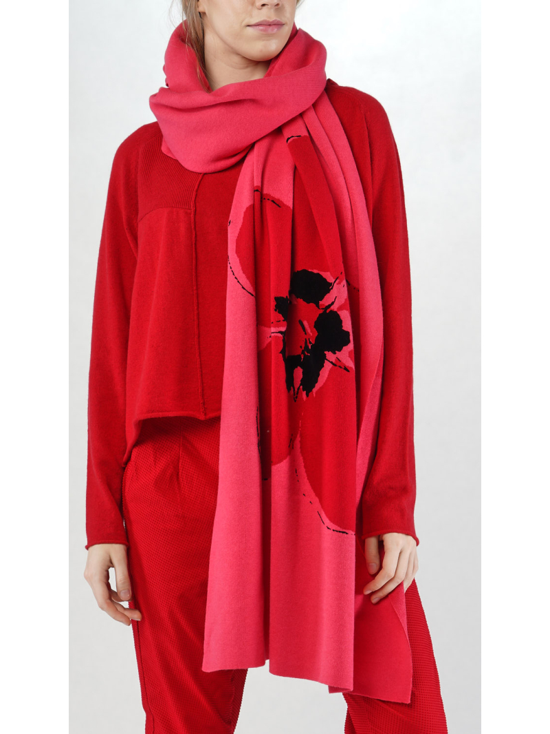 Rundholz Black Label - Strickschal mit Jaquard blume - 2253597704