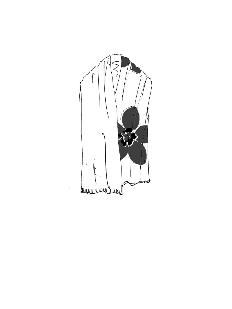 Rundholz Black Label - Strickschal mit Jaquard blume - 2253597704