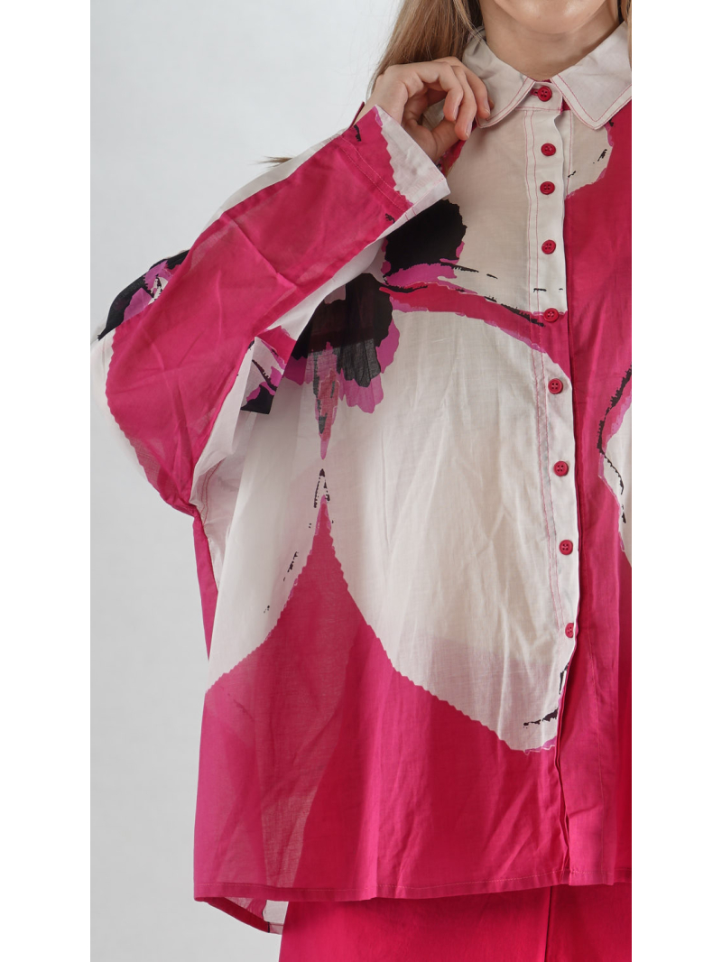 Rundholz Black Label - Прямая широкая вуалевая блузка с пуговицами - 2253600401