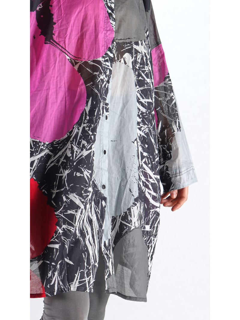 Rundholz Black Label - Широкое вуалевое платье с пуговичной распашонкой - 2253600902