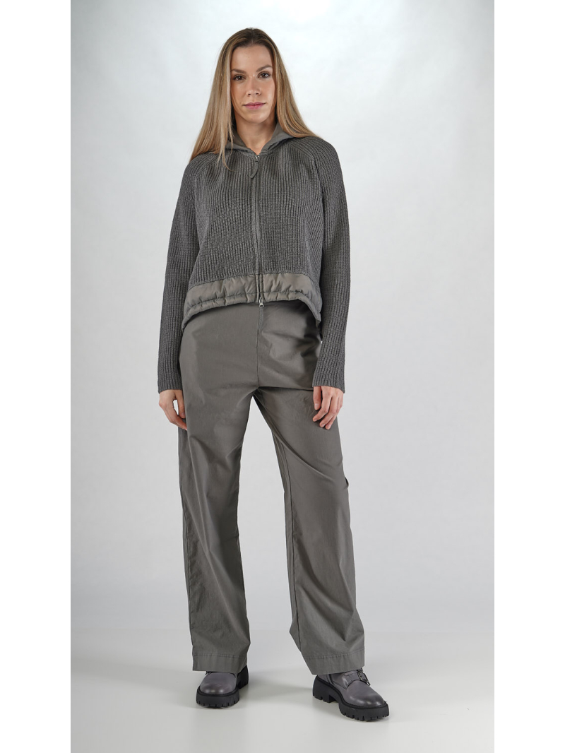 Rundholz Black Label - Kurze Leinen Strickjacke mit Wattiertem Nyloneinsatz - 2253717102