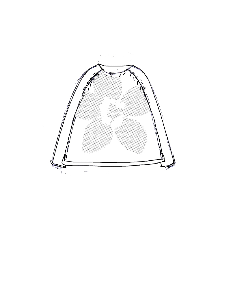 Rundholz Black Label - Hüftlanger Leinen Strick Pullover mit Platziertem Flock Druck - 2253720703