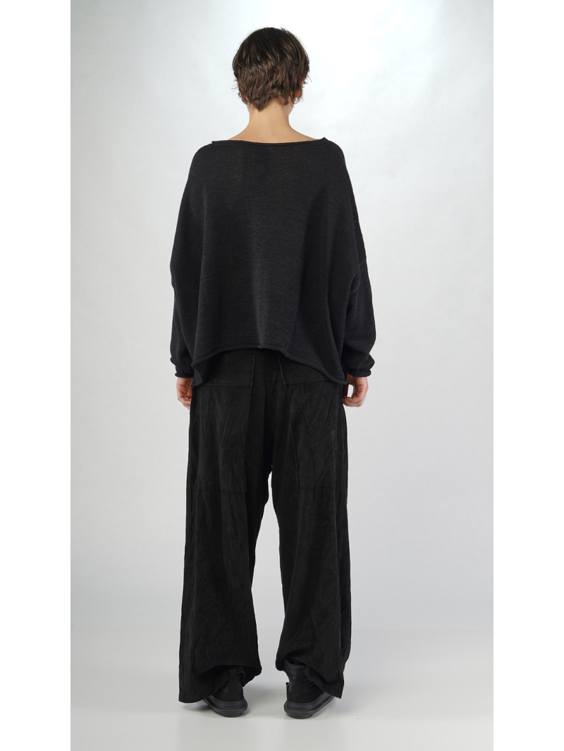 Rundholz Black Label - Gerade weite Leinen Strickjacke mit Platziertem Flock Druck - 2253727107