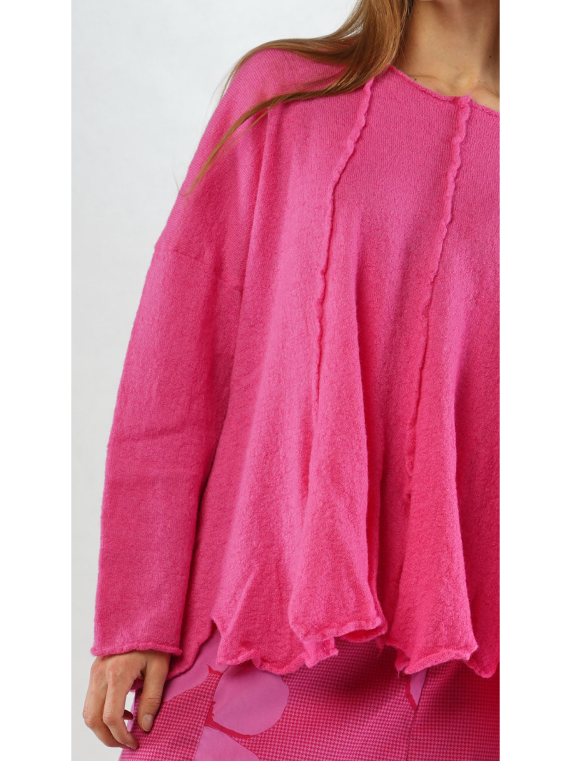 Rundholz Black Label - Oversize Sportloden Pullover mit Blumengeformten Saum - 2253890702