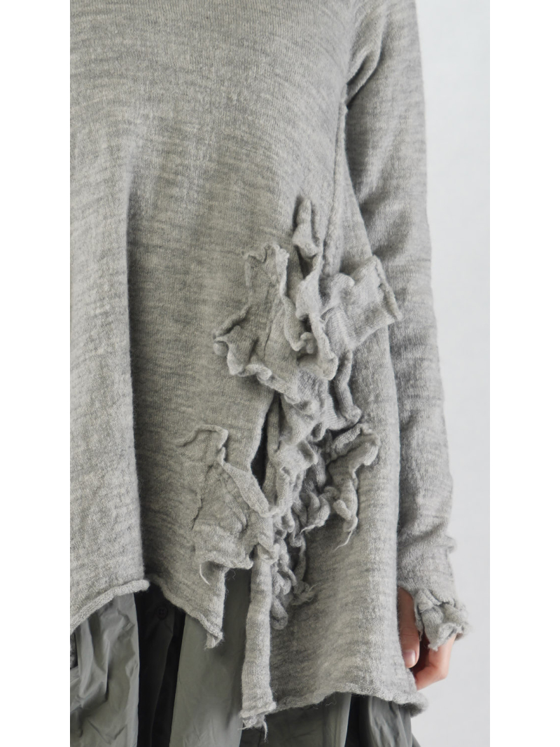 Rundholz Black Label - A-Linien Pullover mit plastischen Blumen - 2253890705