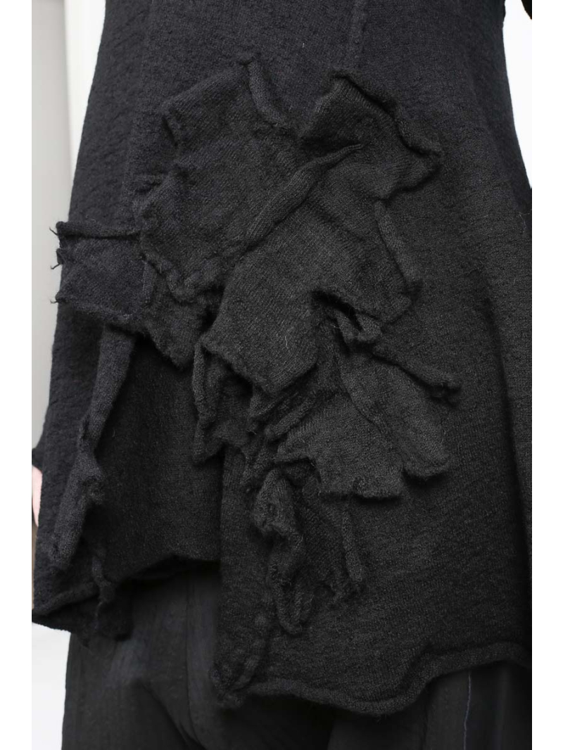 Rundholz Black Label - A-Linien Pullover mit plastischen Blumen - 2253890705