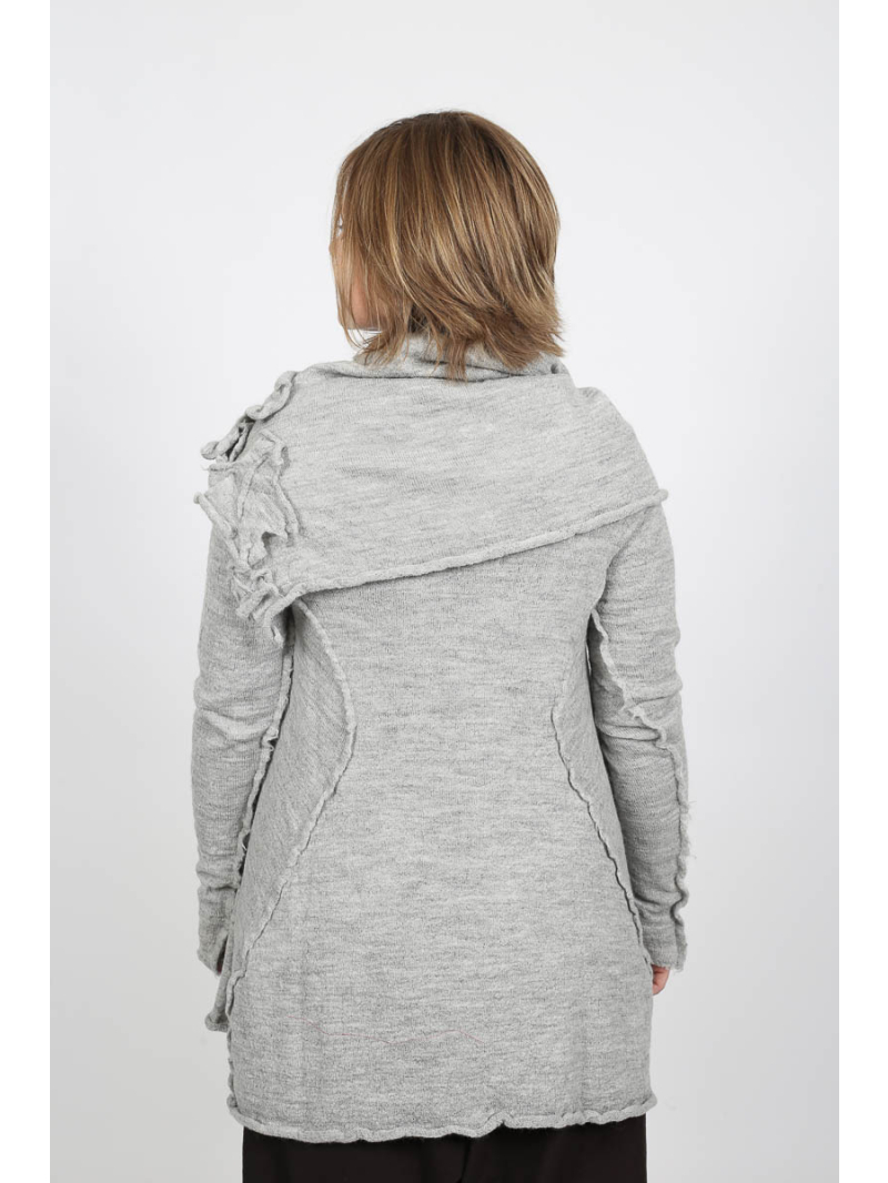 Rundholz Black Label - Wollschärpe mit plastischen Blumenapplikationen - 2253893212