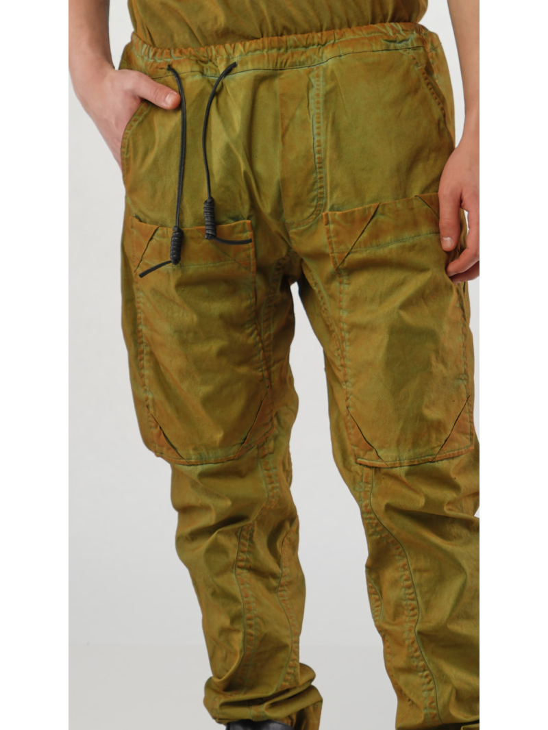 Rundholz - Schmale Bicolor Baumwollstretch Hose - 2254600104