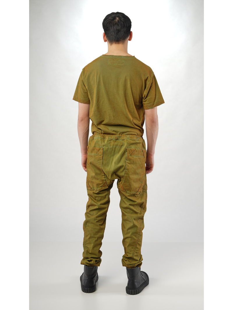 Rundholz - Schmale Bicolor Baumwollstretch Hose - 2254600104