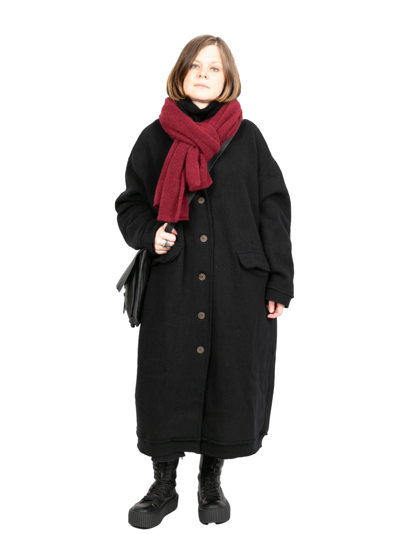 MJW - Manteau en laine et cachemire Black