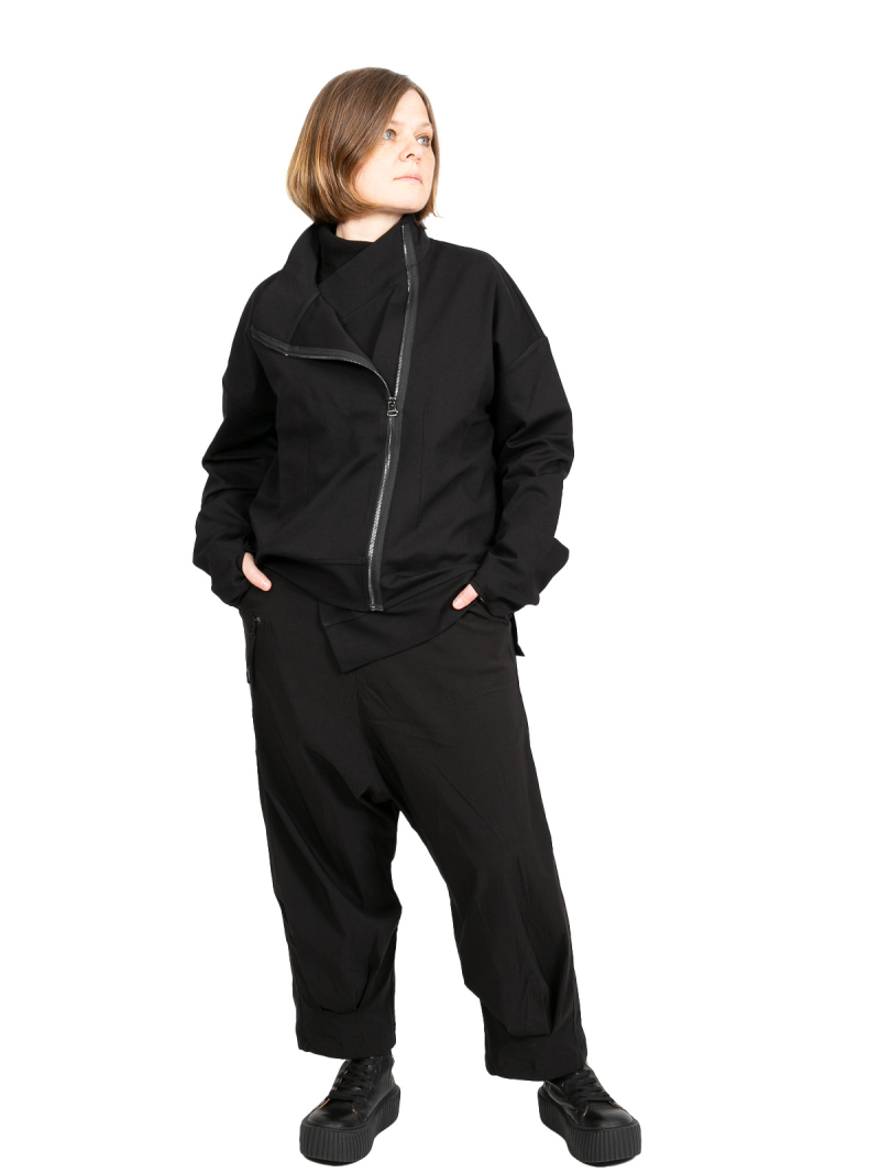 Pal Offner - Асимметричный кардиган на молнии Черный