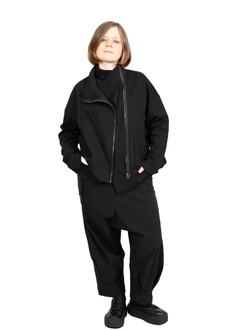 Pal Offner - Асимметричный кардиган на молнии Черный