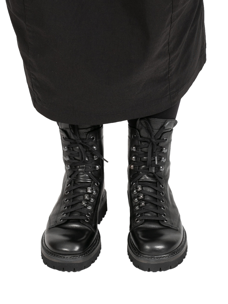 Shoto - Кожаные ботинки на шнуровке из конской кожи черного цвета Черный - 51766