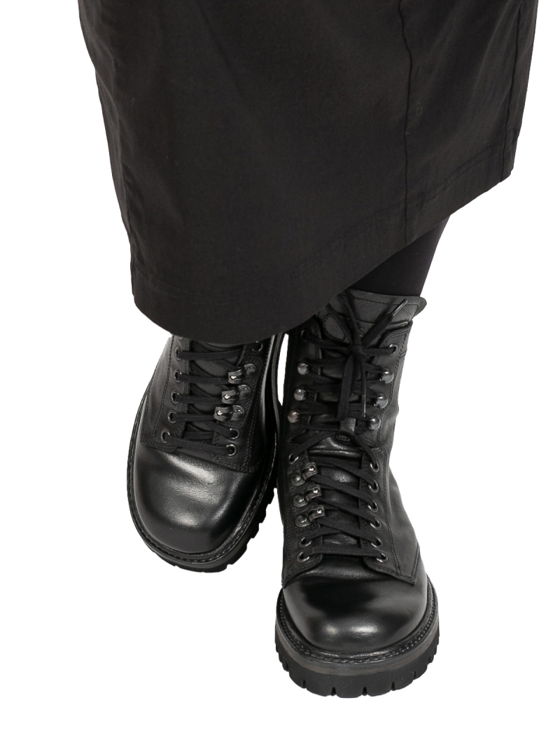 Shoto - Кожаные ботинки на шнуровке из конской кожи черного цвета Черный - 51766