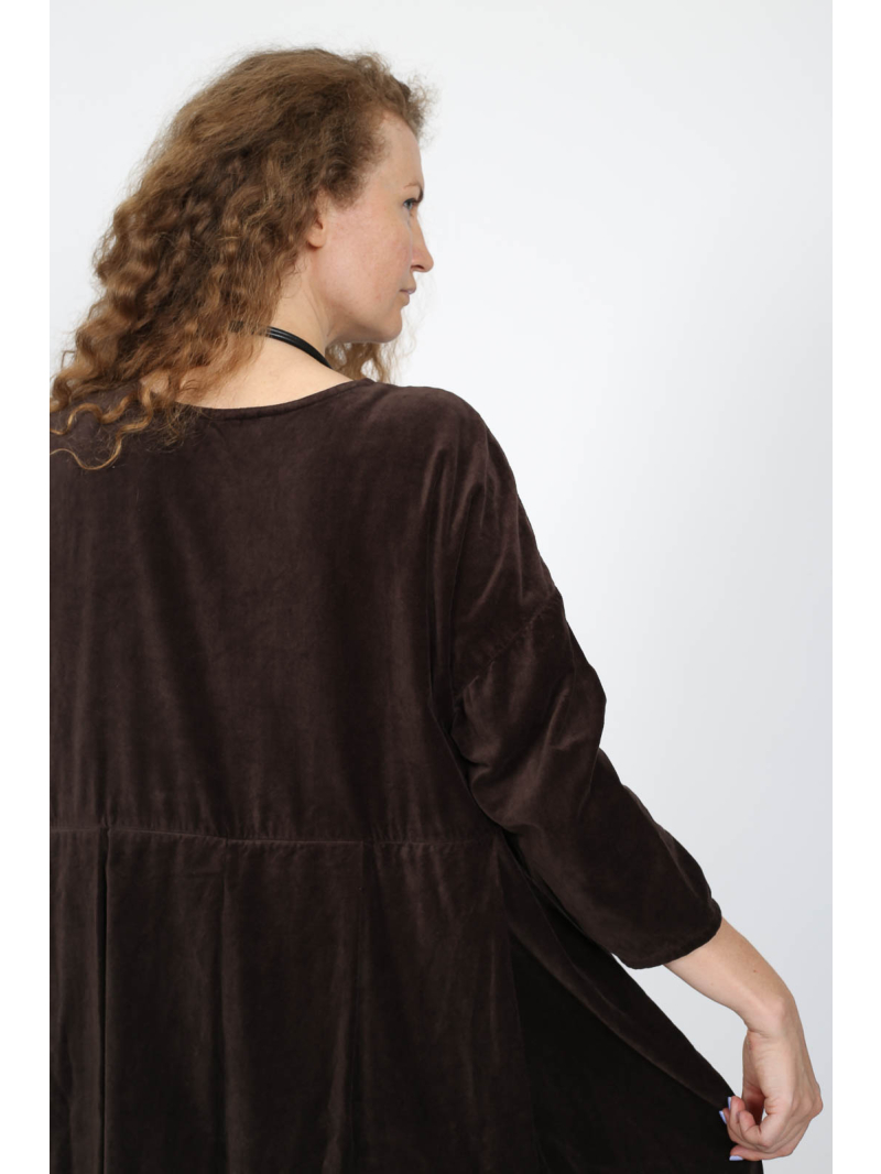 Privatsachen - Tunika - löflernen - baumwollsamt - 252073-choco