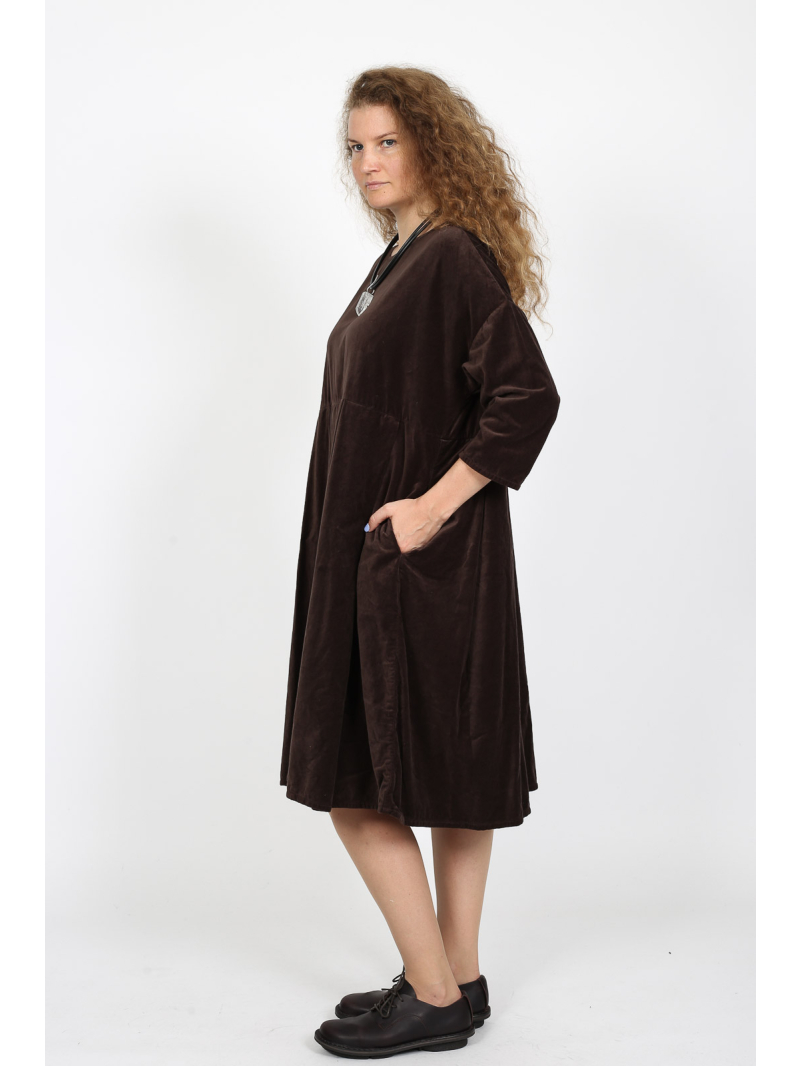 Privatsachen - Tunika - löflernen - baumwollsamt - 252073-choco