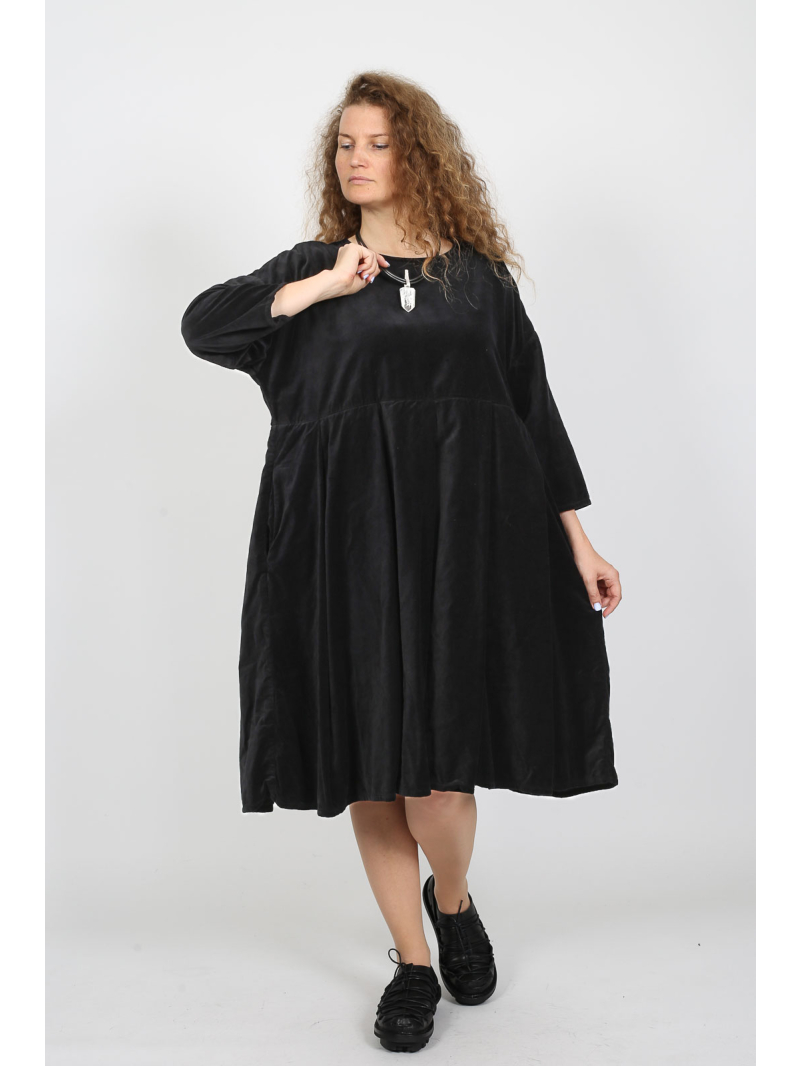 Privatsachen - Tunika - löflernen - baumwollsamt - 252073-kaviar