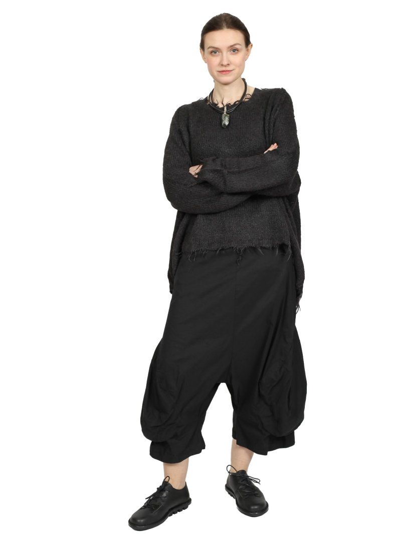 Bois rond - pull-over en tricot longueur hanches avec encolure ronde - 1251650702