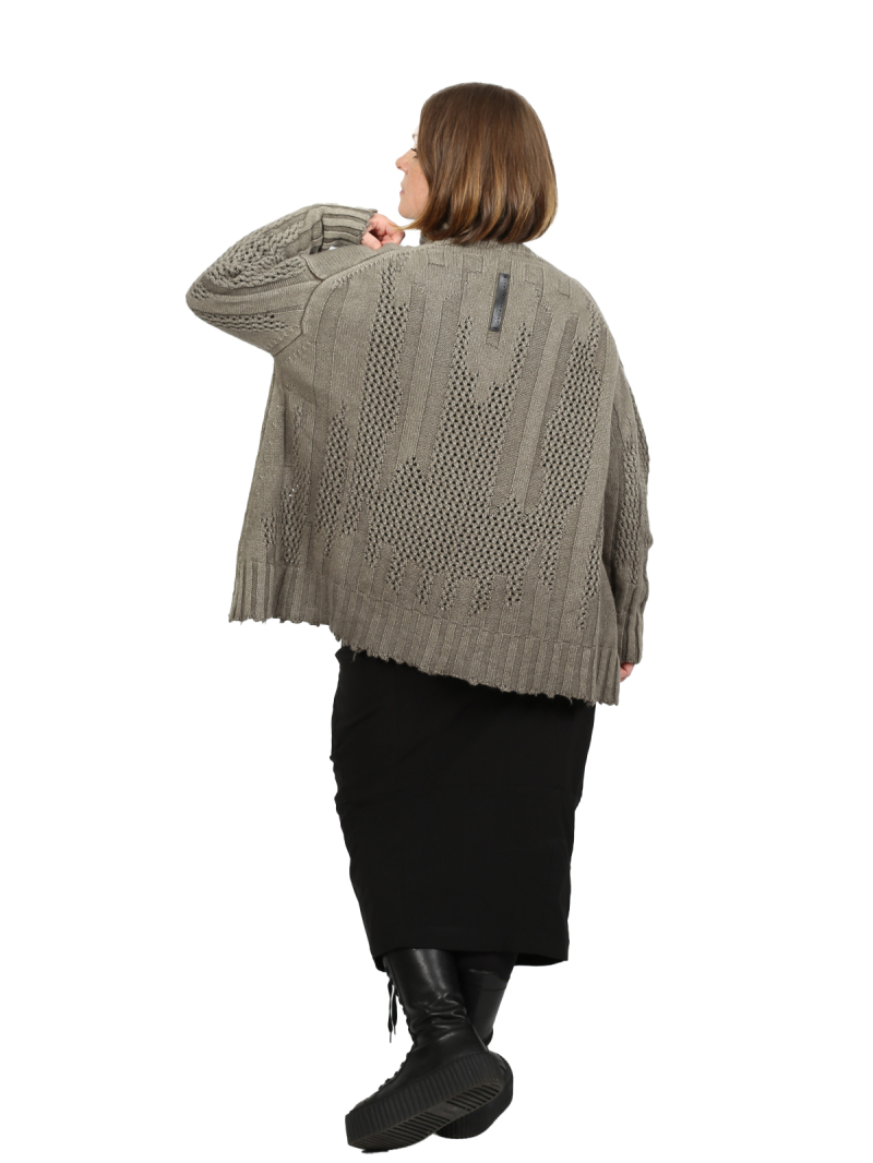 Serien°umerica - Rollkragen-Pullover aus Merinowolle mit Strukturstrick Salvia - ser5060